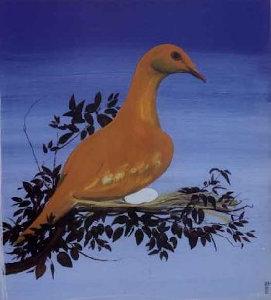 Orange Fijian fruit dove by Brett Whiteley