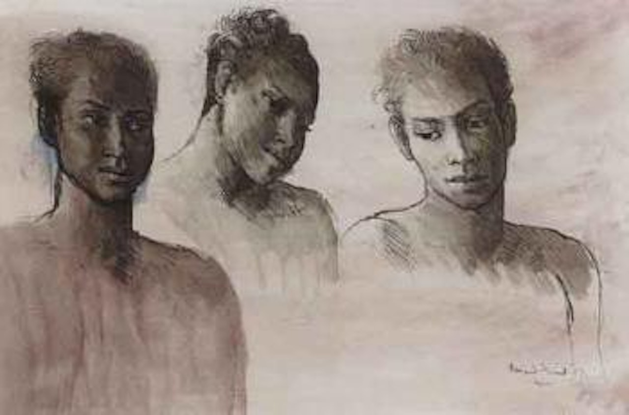 Three heads, Ceylon by Donald Stuart Leslie Friend