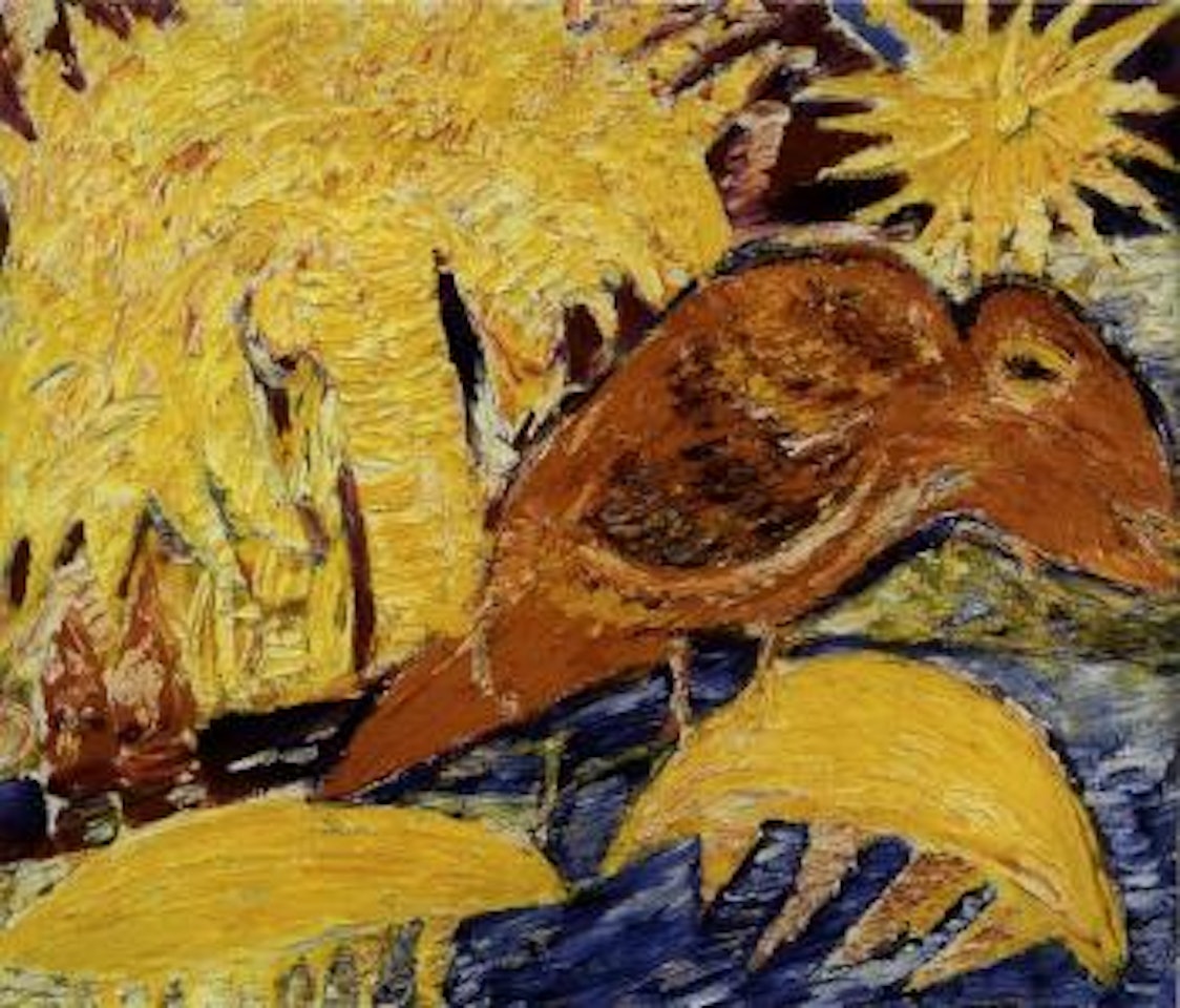 The red bird and the sun by Carl-Henning Pedersen