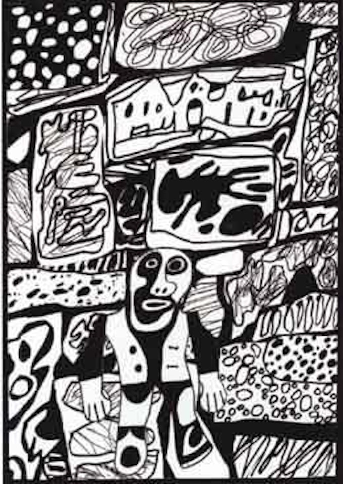 Paysage avec un personnage by Jean Dubuffet