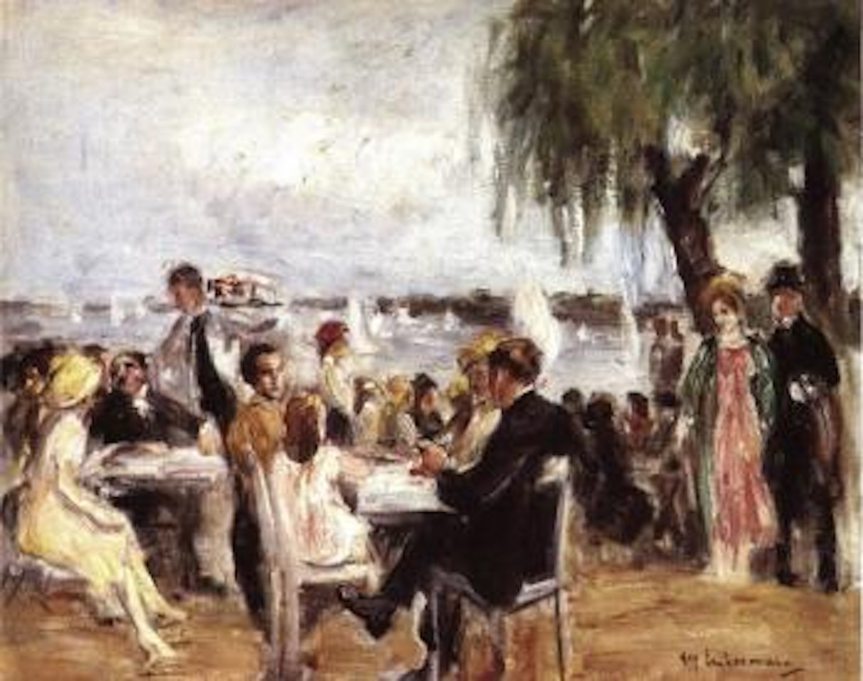 Gartenlokal an der Havel - Garden cafe on the River Havel by Max Liebermann