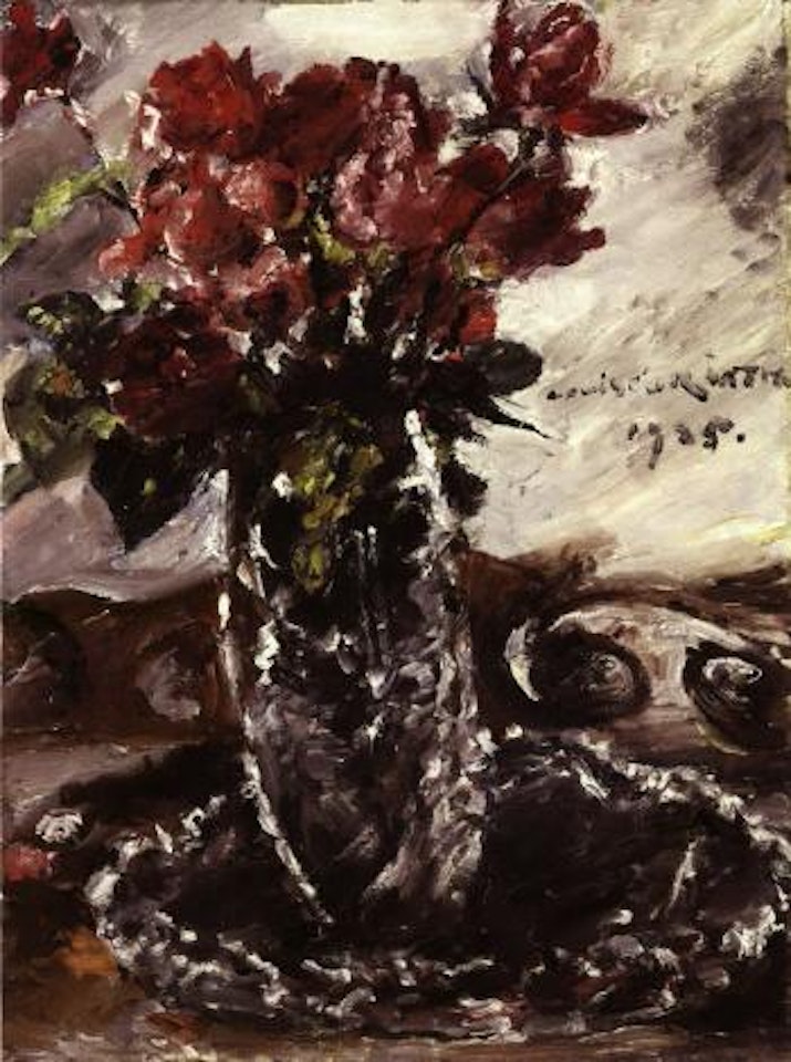 Rote rosen - red roses by Lovis Corinth