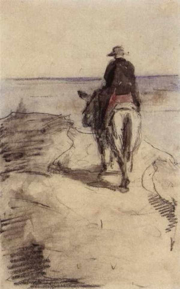 Artist's brother on a mule by Franz Marc