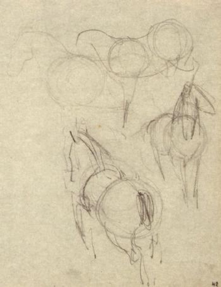 Studies of horses with circular forms. Jumping horse by Franz Marc