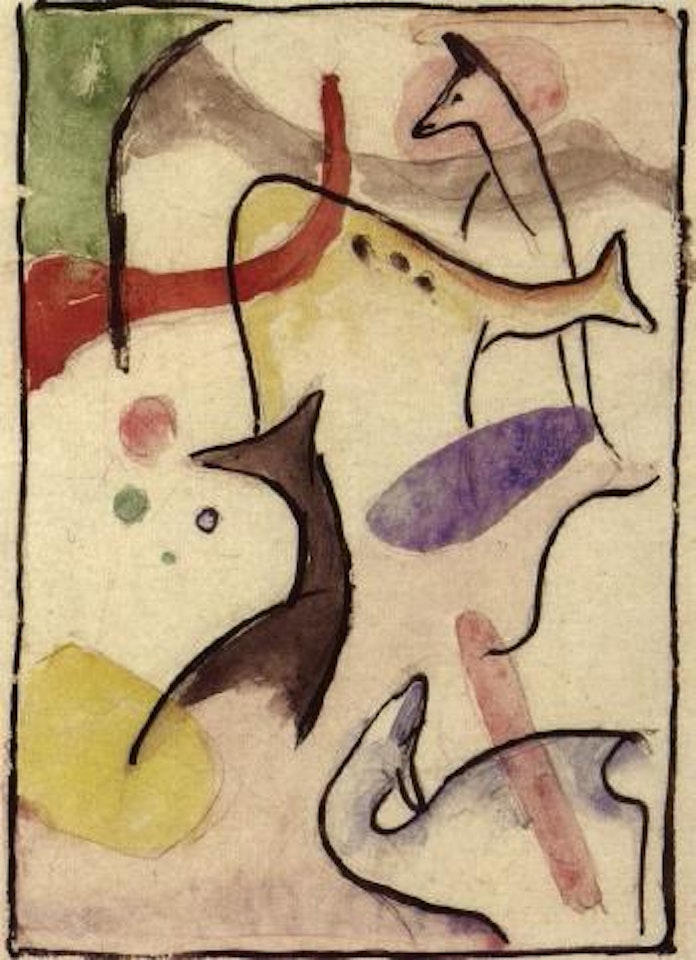 Abstrakte rehformen - Abstract deer forms by Franz Marc