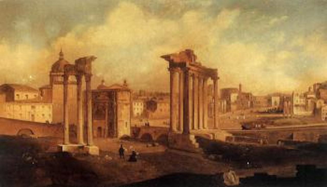 View of the Roman Forum by French School
