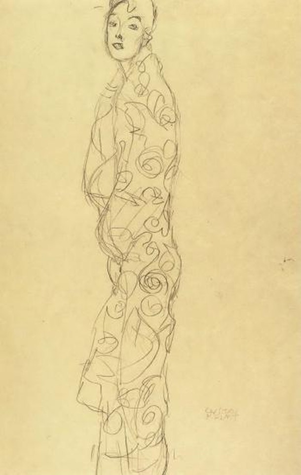 Lady wearing a kimono by Gustav Klimt