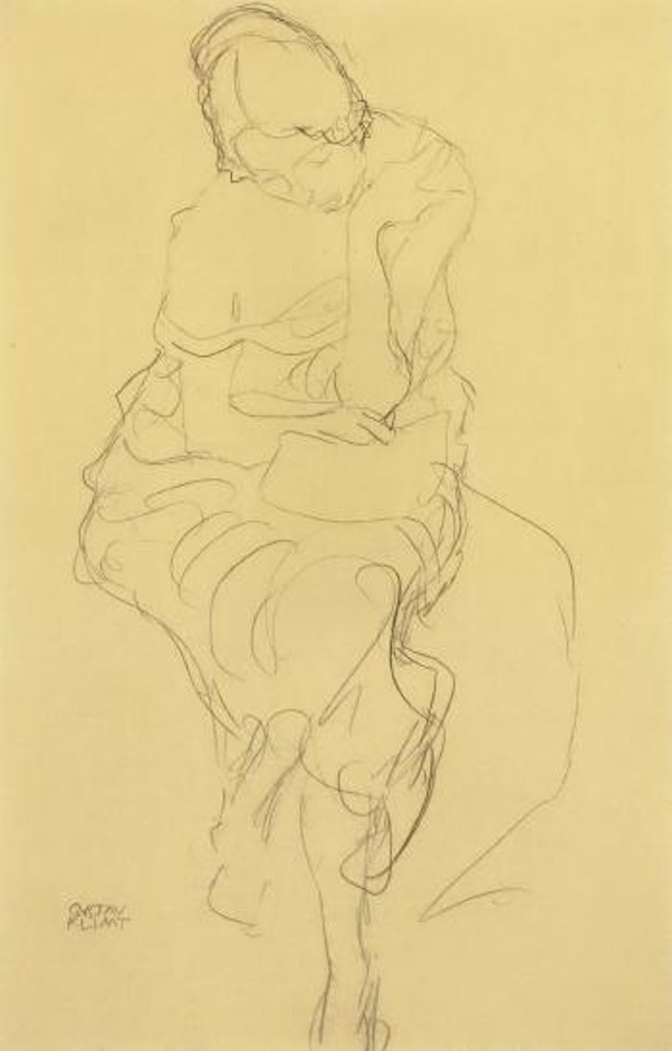 Seated woman by Gustav Klimt