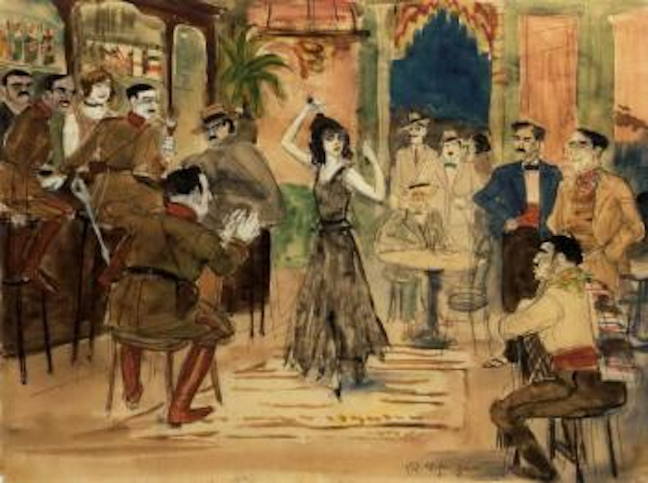 Tranzszene in einer bar by Rudolf Schlichter