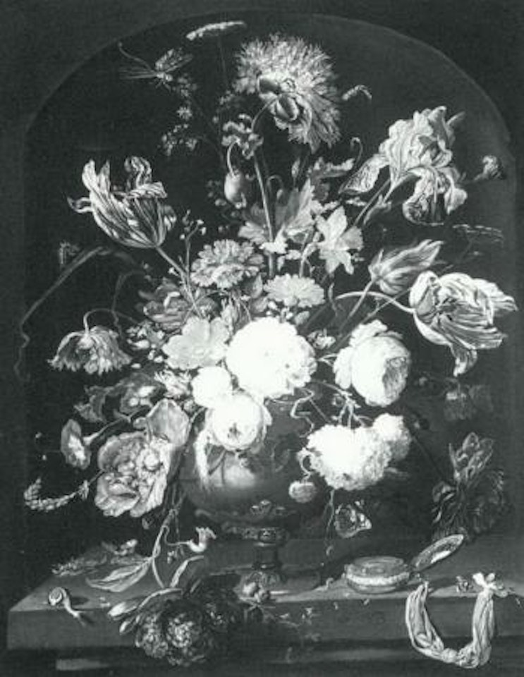 Still life of flowers with snails, butterflies by Frederick Victor Bailey