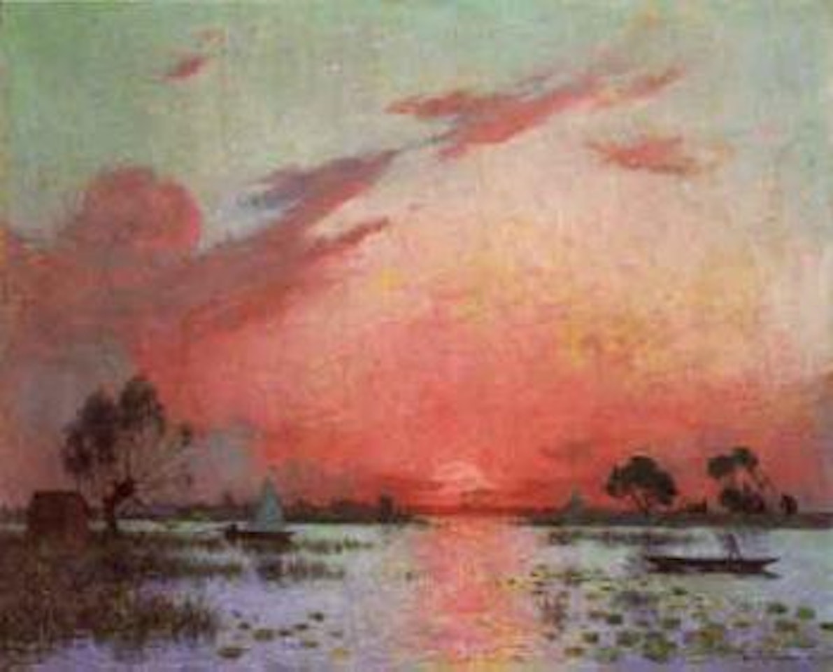 Coucher de soleil en Briere by Ferdinand du Puigaudeau