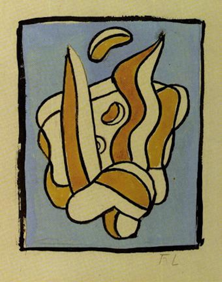 Composition sur fond bleu by Fernand Leger