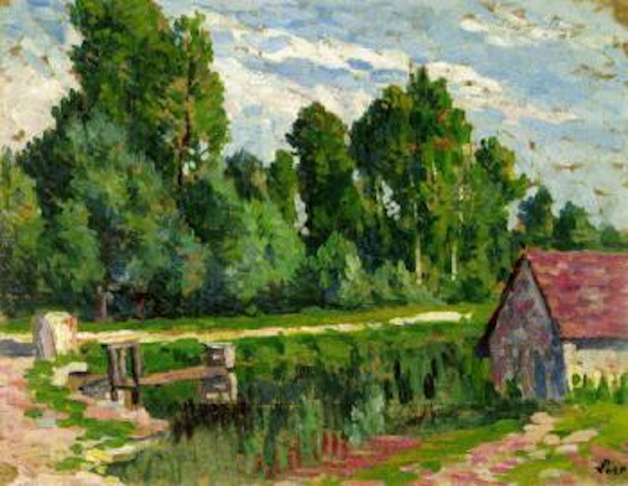 Environs de Moulineux, la maison au bord de l'eau by Maximilien Luce