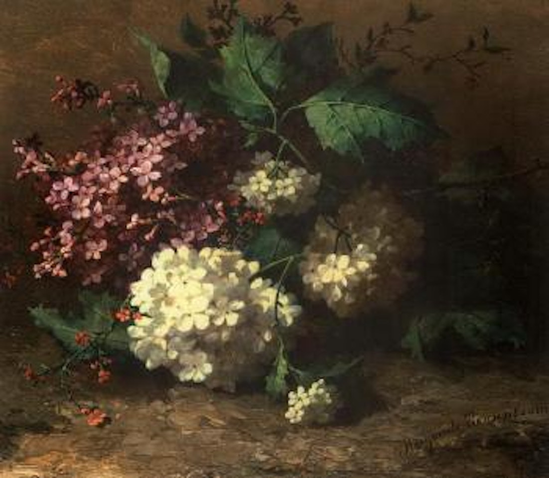 Still life with lilacs by Margaretha Roosenboom