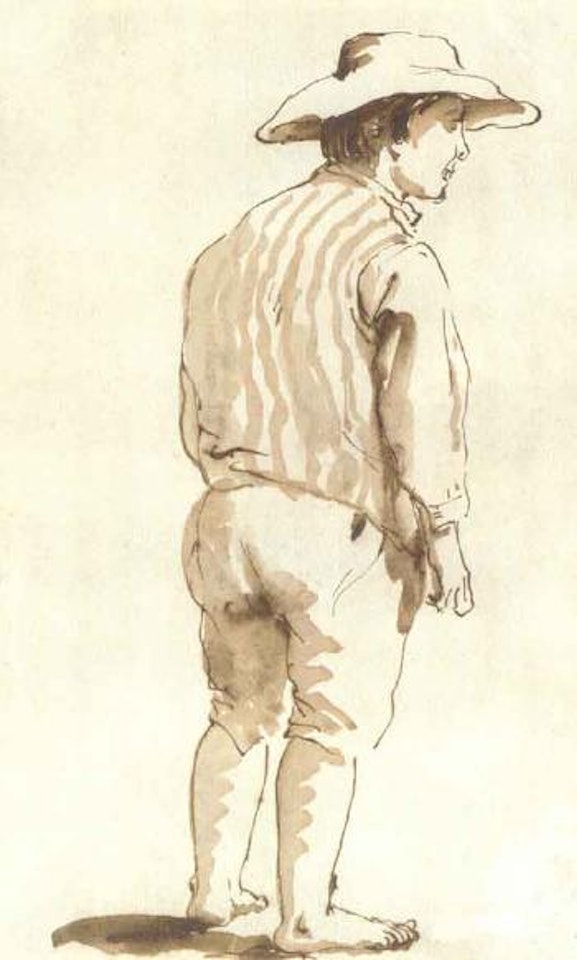 Man seen from behind in a hat by Giovanni Battista Tiepolo