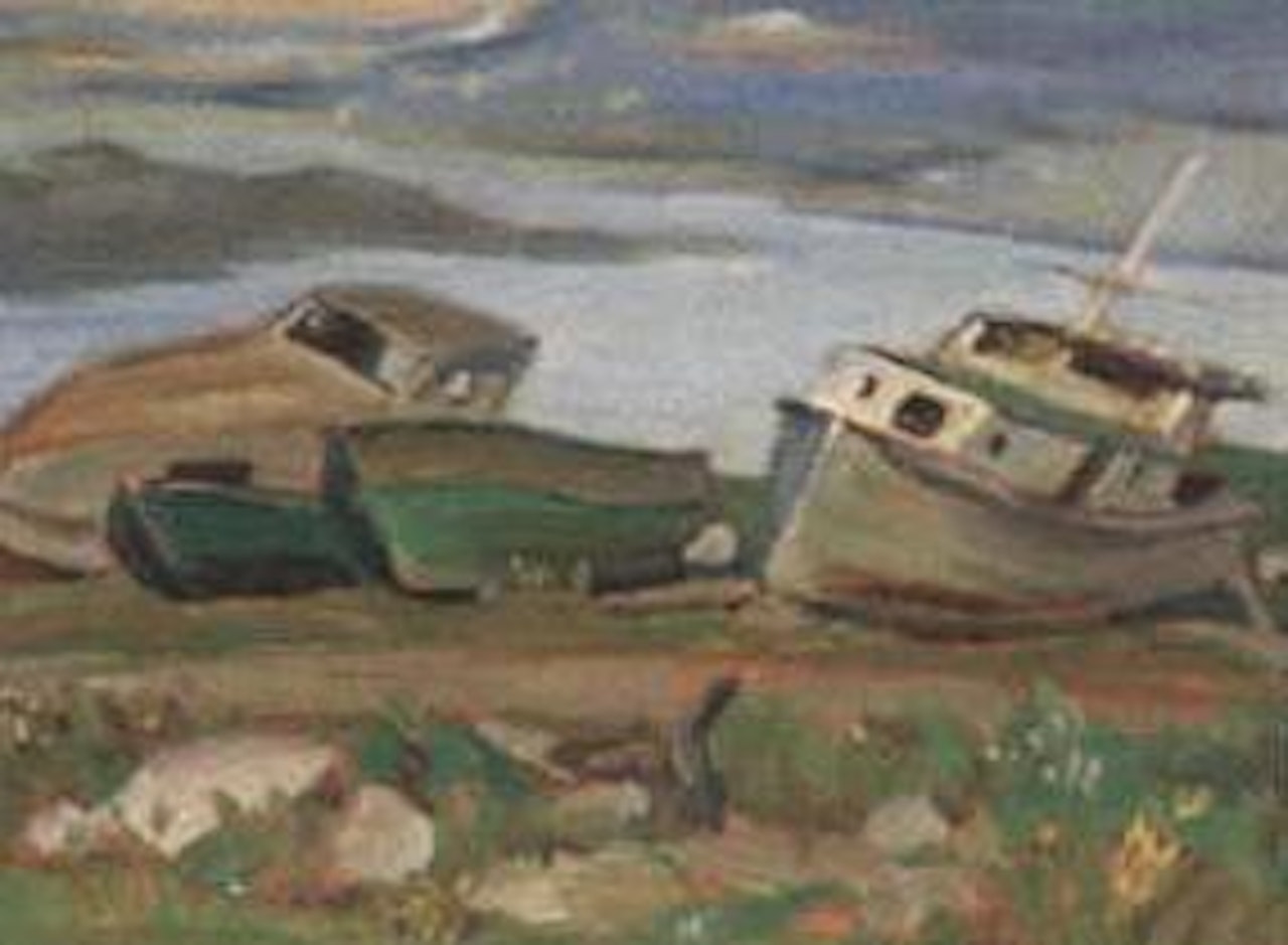 Old boats at Batchewana Point by Alexander Young Jackson