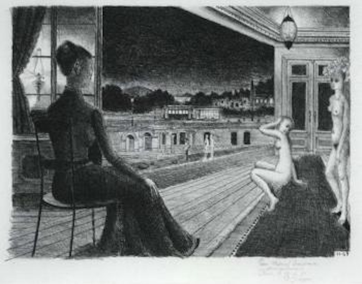 By the town by Paul Delvaux