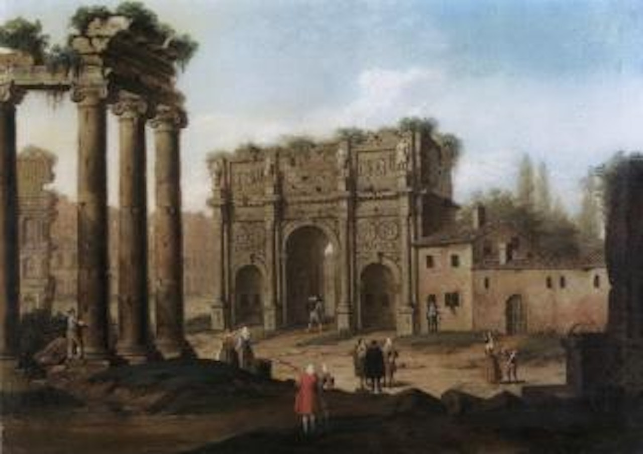 Coliseum and Titus Arch in Rome by Gaspar van Wittel