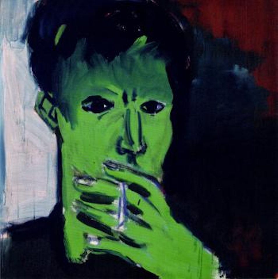 Self portrait with cigarette by Rainer Fetting