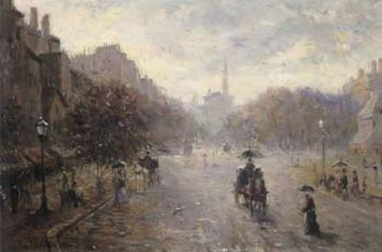 Paris, un jour de pluie by Jean Francois Raffaelli