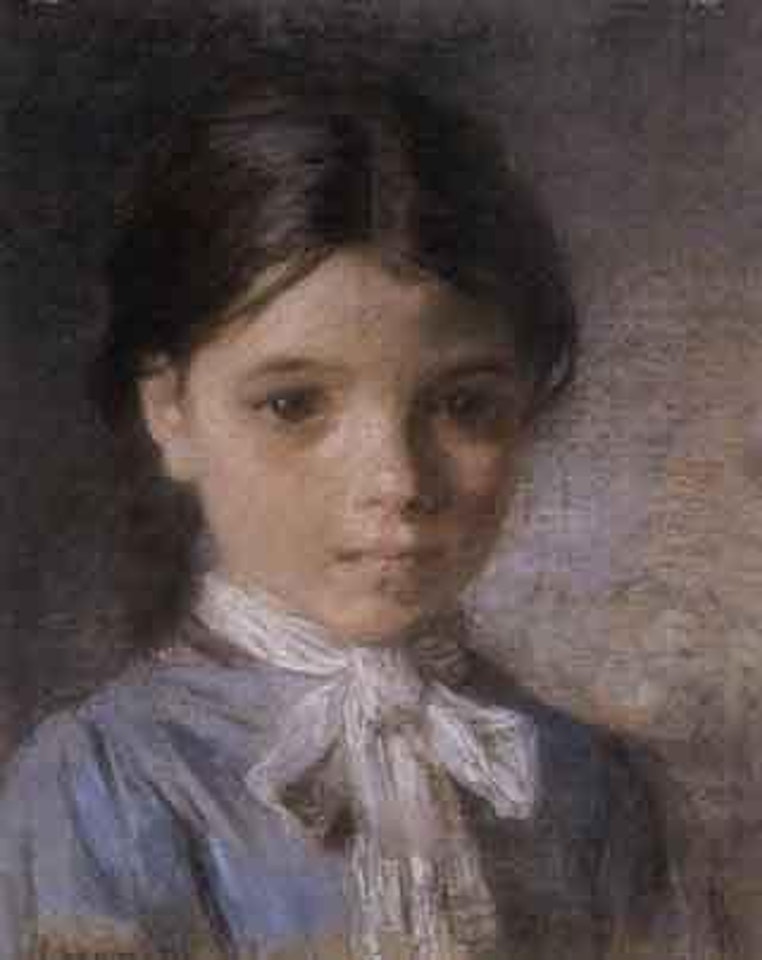 Portrait of a young girl by Léon Augustin Lhermitte