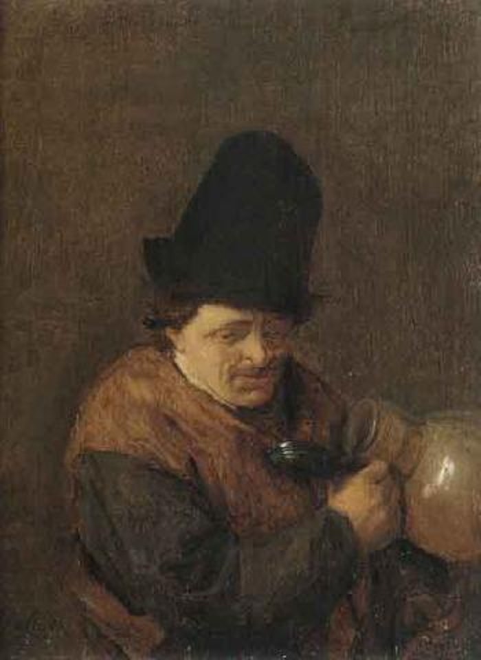 Peasant drinking from a flagon by Adriaen van Ostade