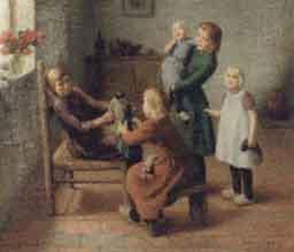 Playing with dolls by Hendrik Heyligers
