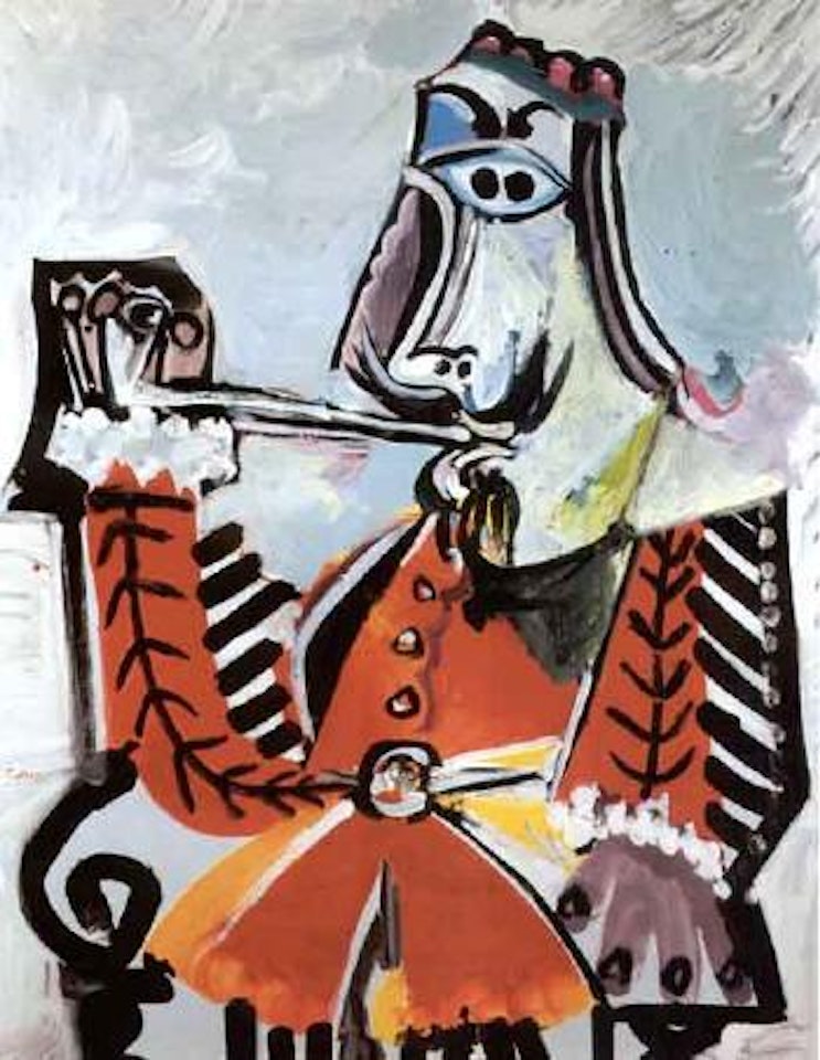 Homme a la pipe assis by Pablo Picasso