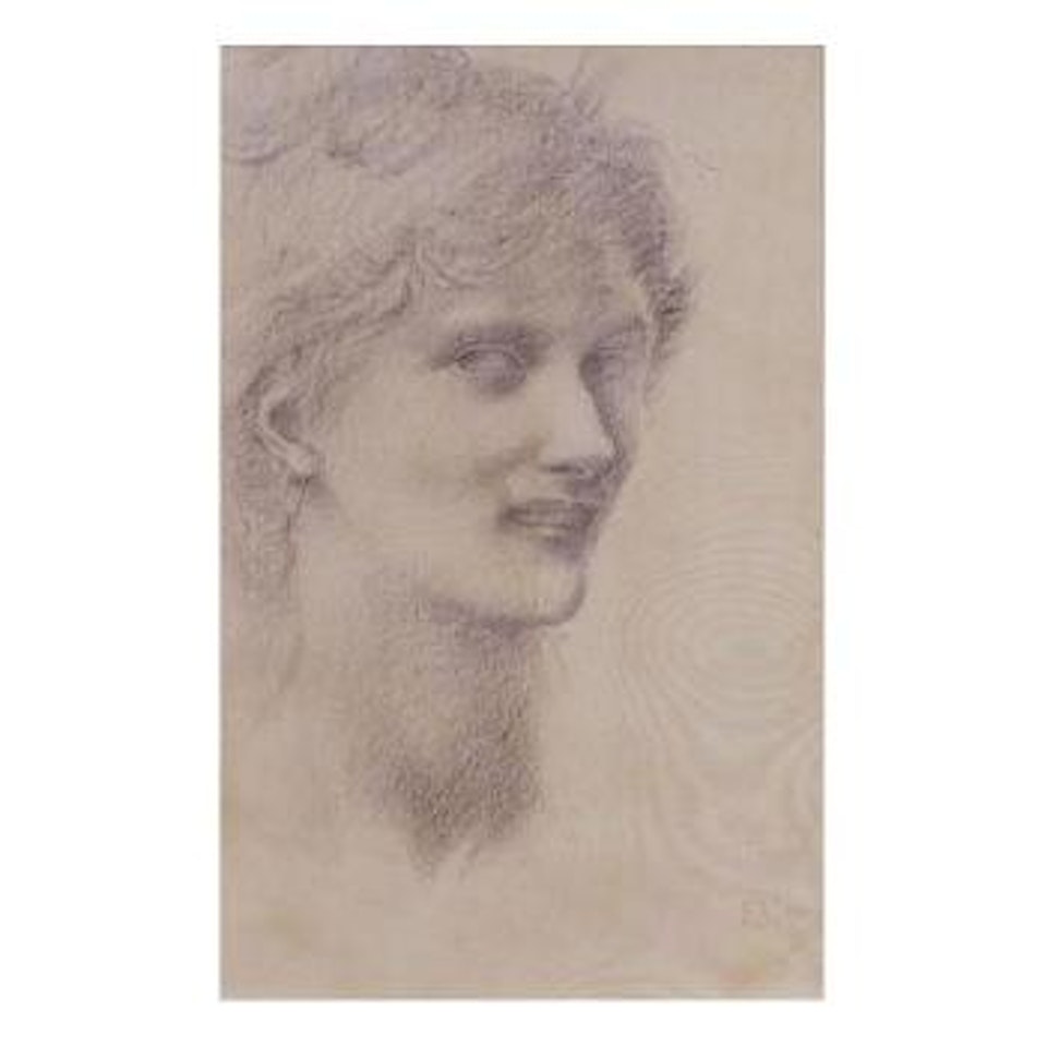 Head of a young girl by Edward Coley Burne-Jones
