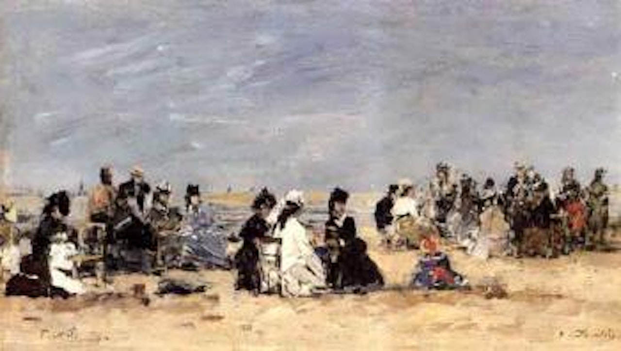 Trouville, scene de plage by Eugène Boudin