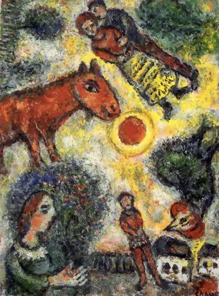 Soleil et ane rouge by Marc Chagall