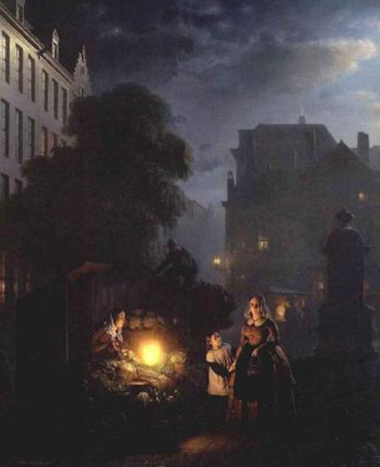 Night market in Antwerp by Petrus van Schendel