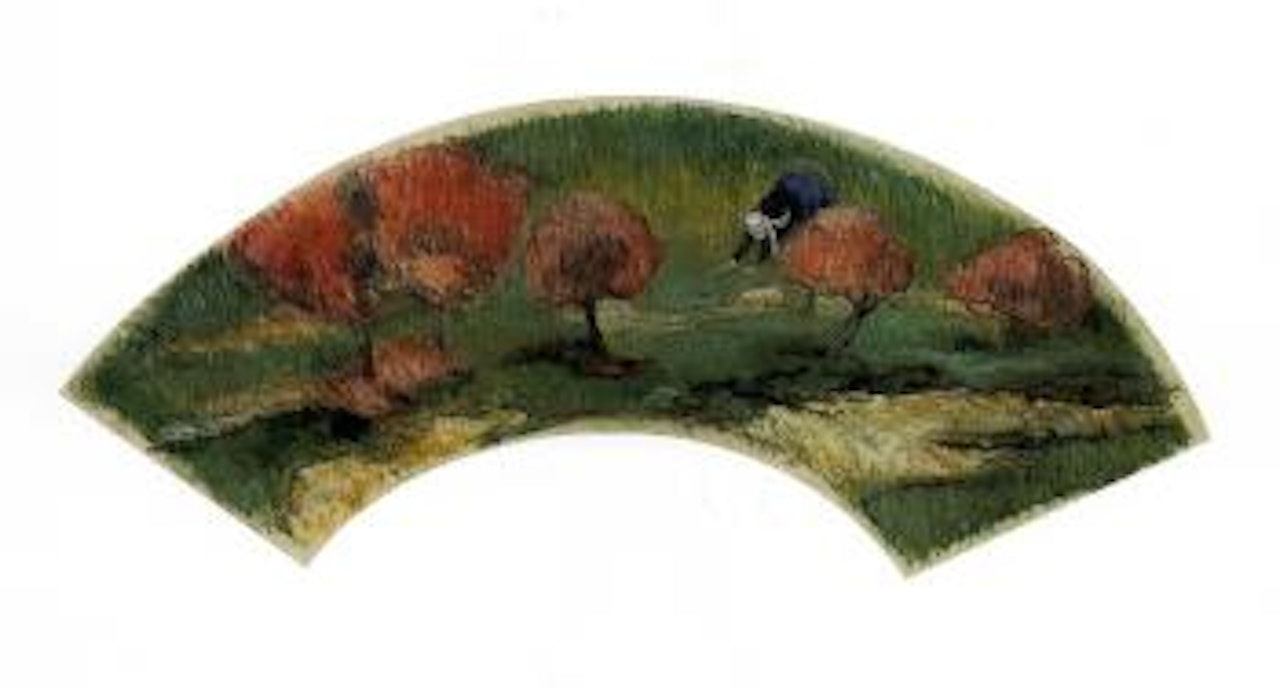 Bretonne penchee dans un paysage by Paul Gauguin