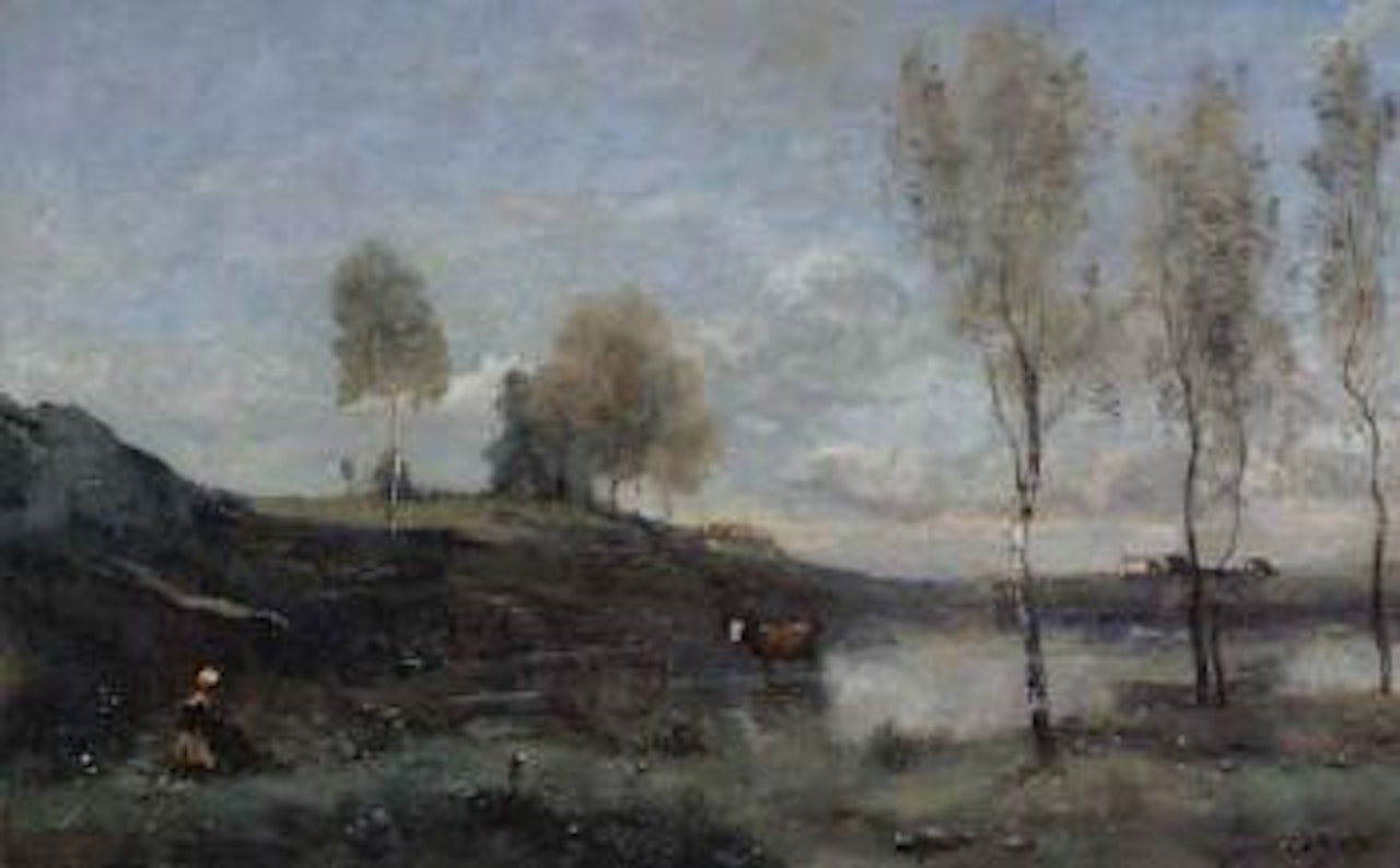 Souvenir des Marais de Bove, pres Amiens by Jean Baptiste Camille Corot