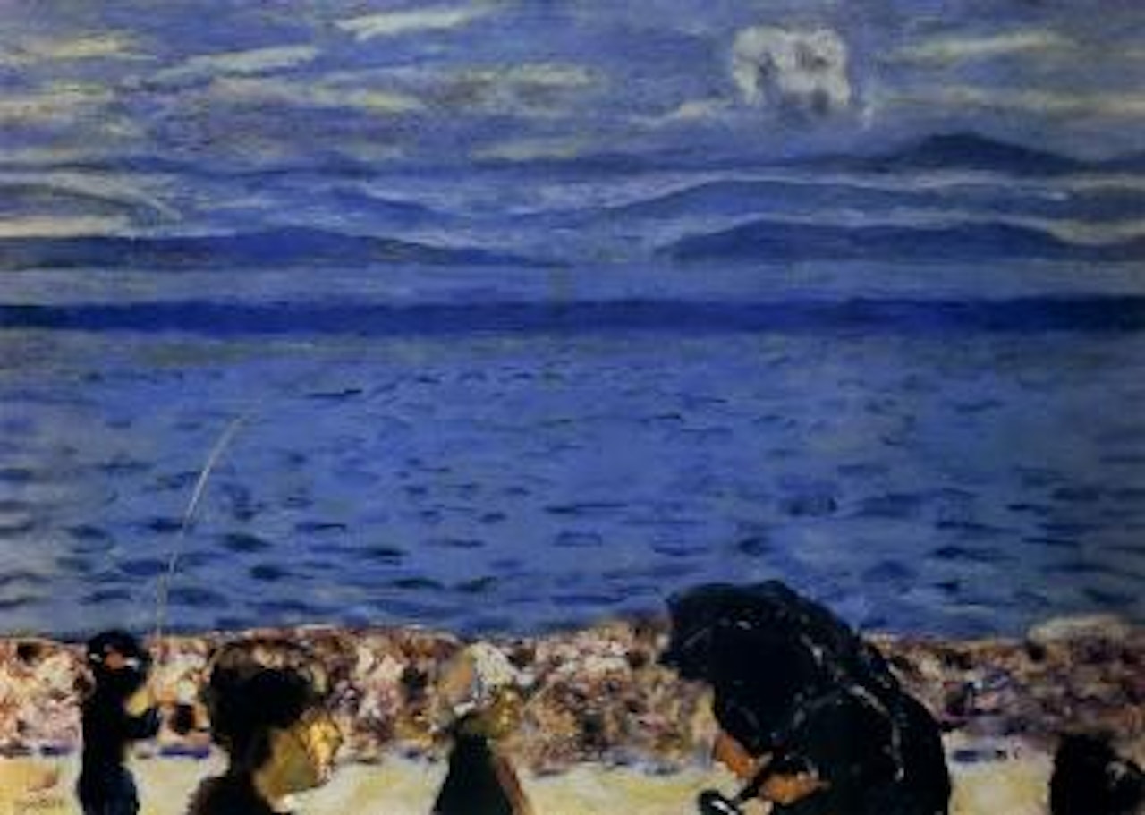 La plage, mer bleue by Pierre Bonnard