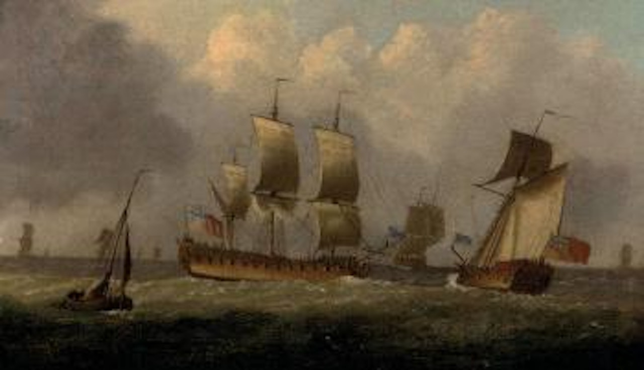 Royal yacht running out to meet the squadron by Francis Swaine