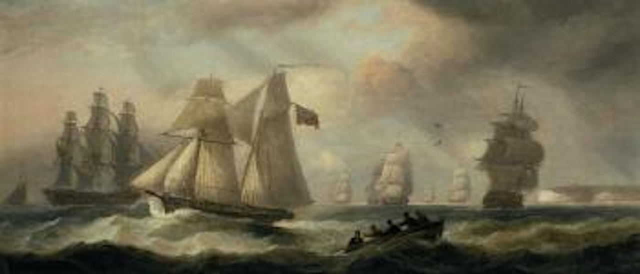 Fleet in the channel by Thomas Luny