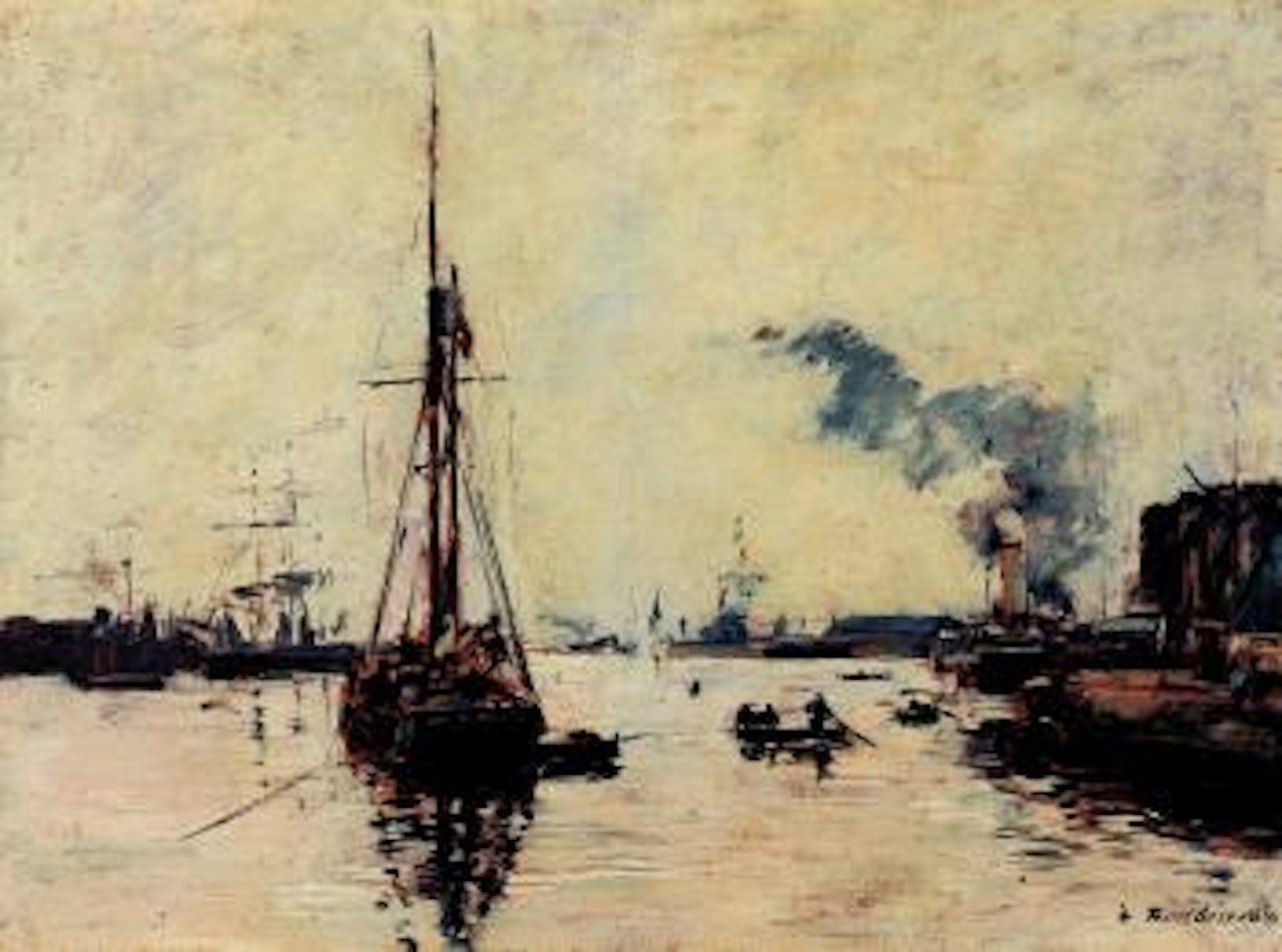 Scene de port by Eugène Boudin