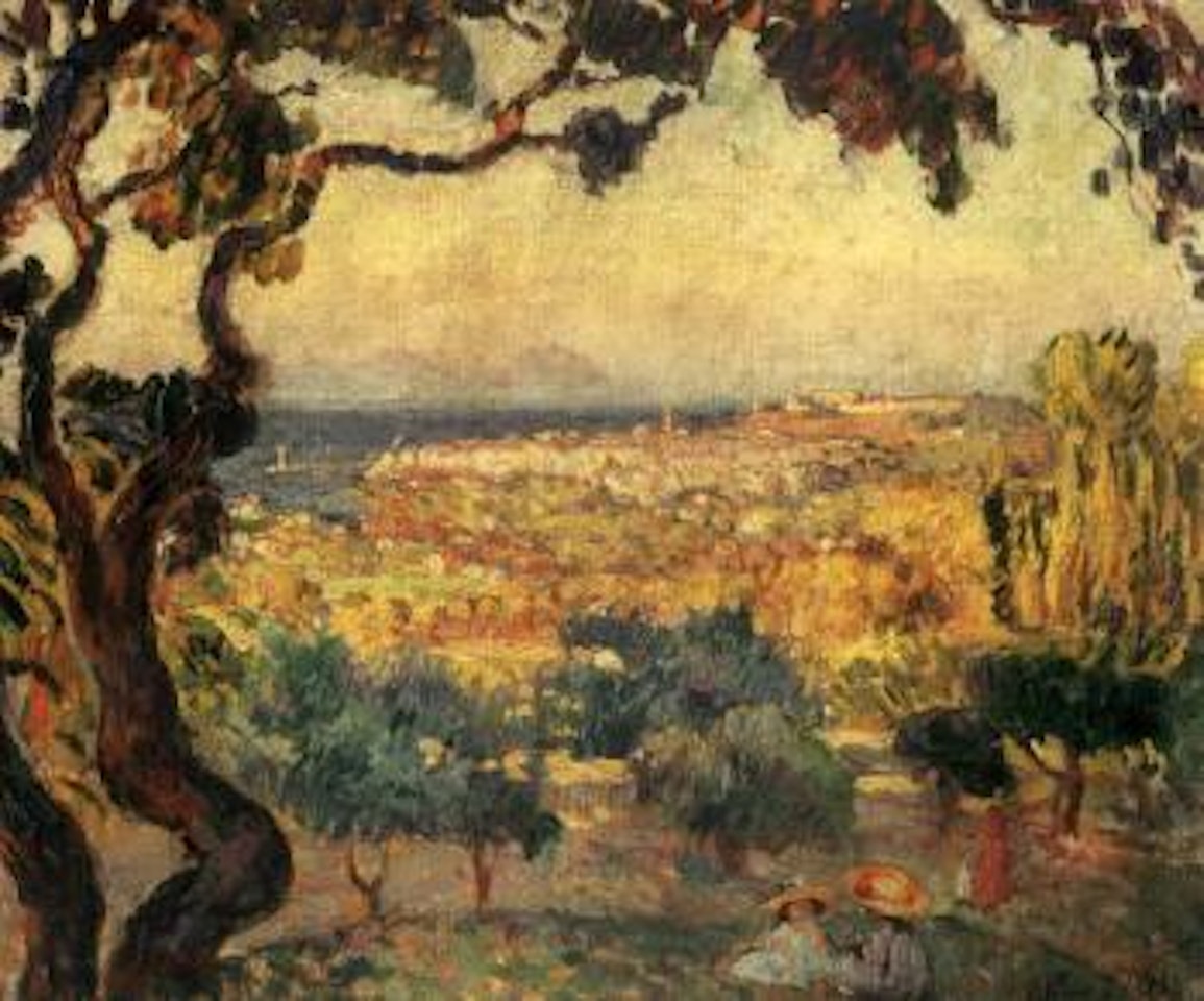 Deux enfants devant la baie de Saint Tropez by Henri Lebasque