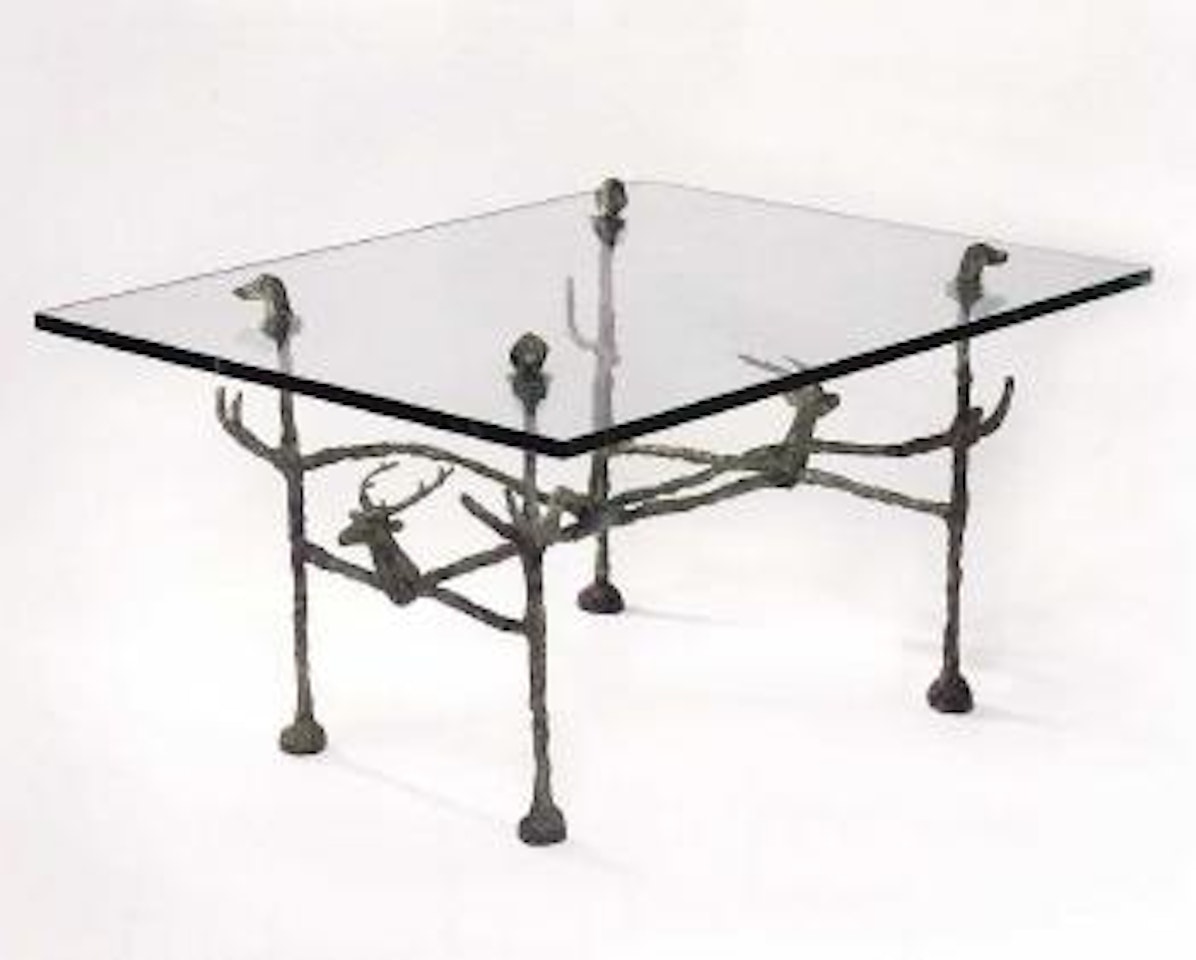 Table basse aux cerfs et chiens by Diego Giacometti