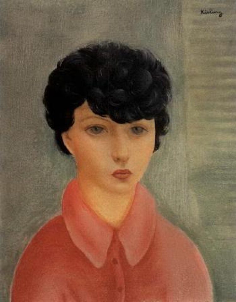 Jeune femme au chemisier rouge by Moïse Kisling