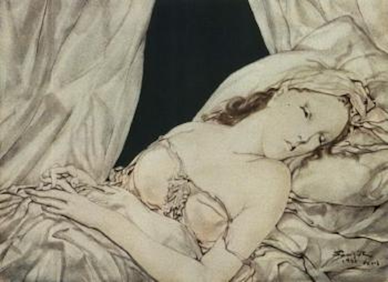 Jeune femme endormie by Leonard Tsuguharu Foujita