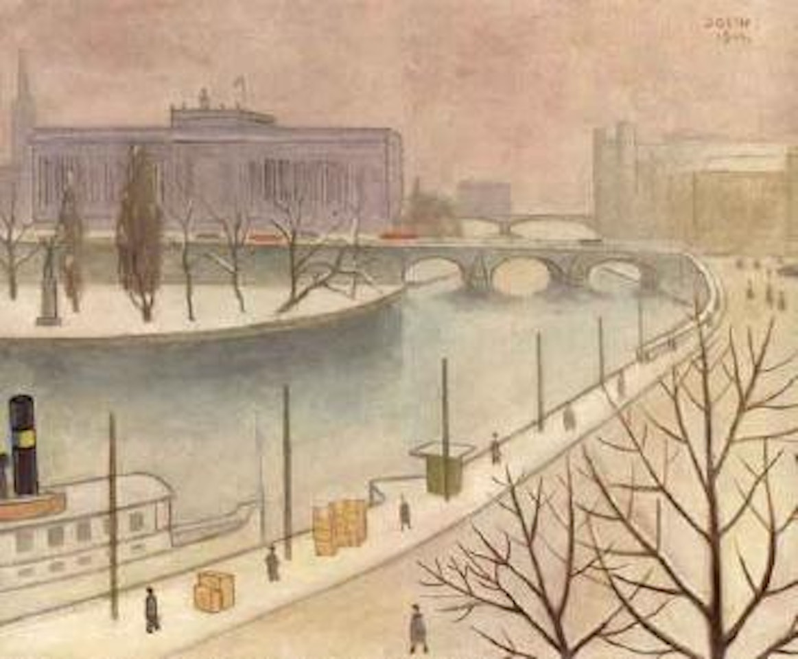 View towards Houses of Parliament in winter by Einar Jolin