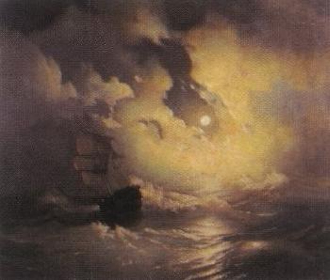 Sailing ships by moonlight by Ivan Konstantinovich Aivazovsky