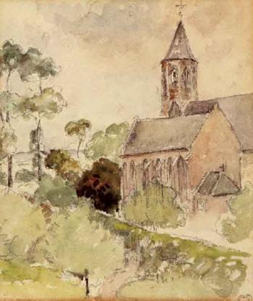 L'eglise de Knokke by Camille Pissarro