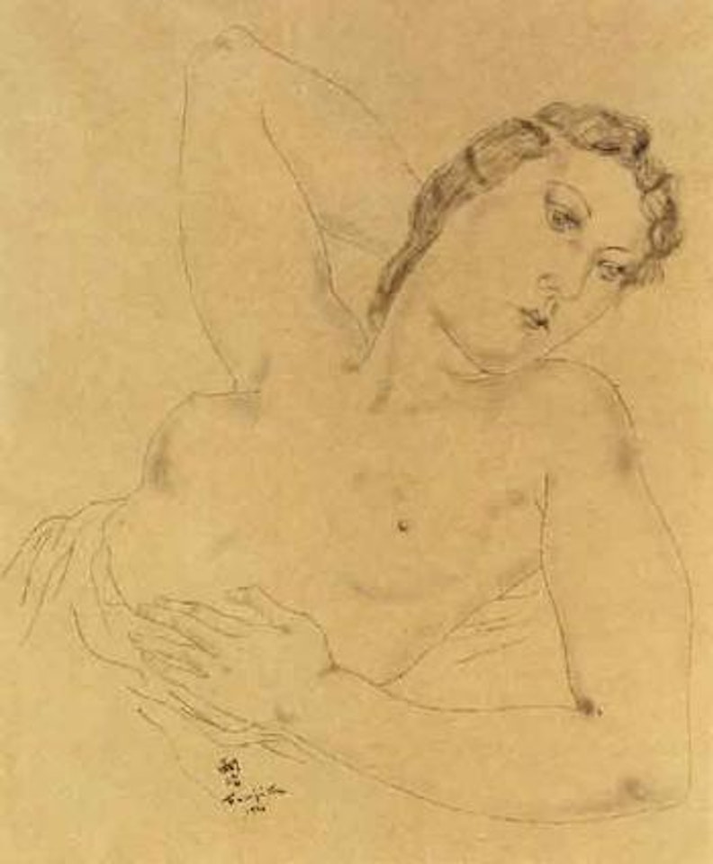 Femme nue assise by Leonard Tsuguharu Foujita