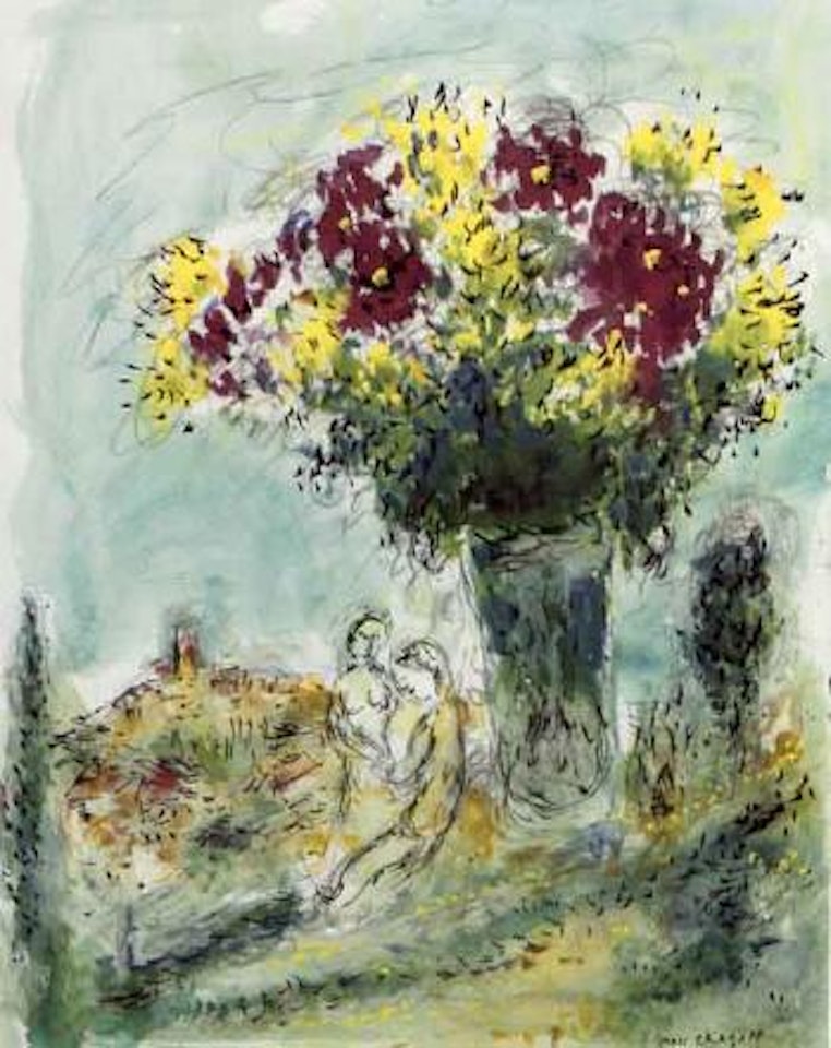 Grand bouquet sur Saint-Paul by Marc Chagall