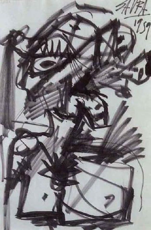 Head by Antonio Saura