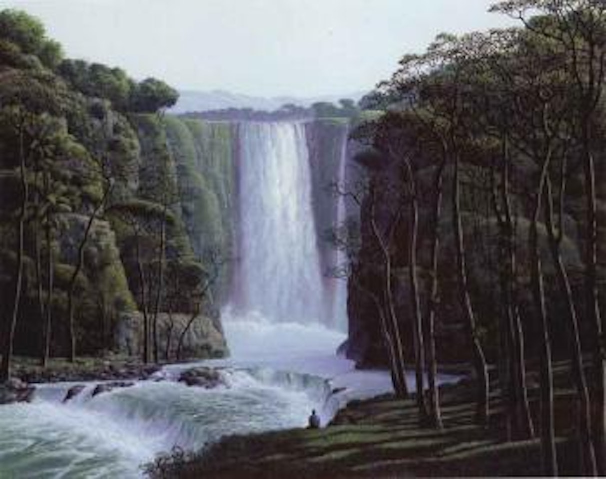 Contemplador de la cascada - Waterfall admirer by Tomas Sanchez