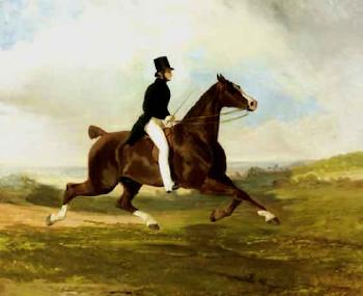 Leonce, Vicomte Edoard du Flajey au trot by Alfred de Dreux